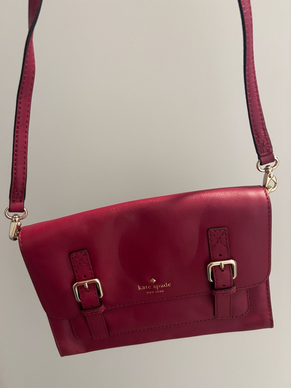 Kate Spade New York raspberry red crossbody